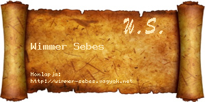Wimmer Sebes névjegykártya